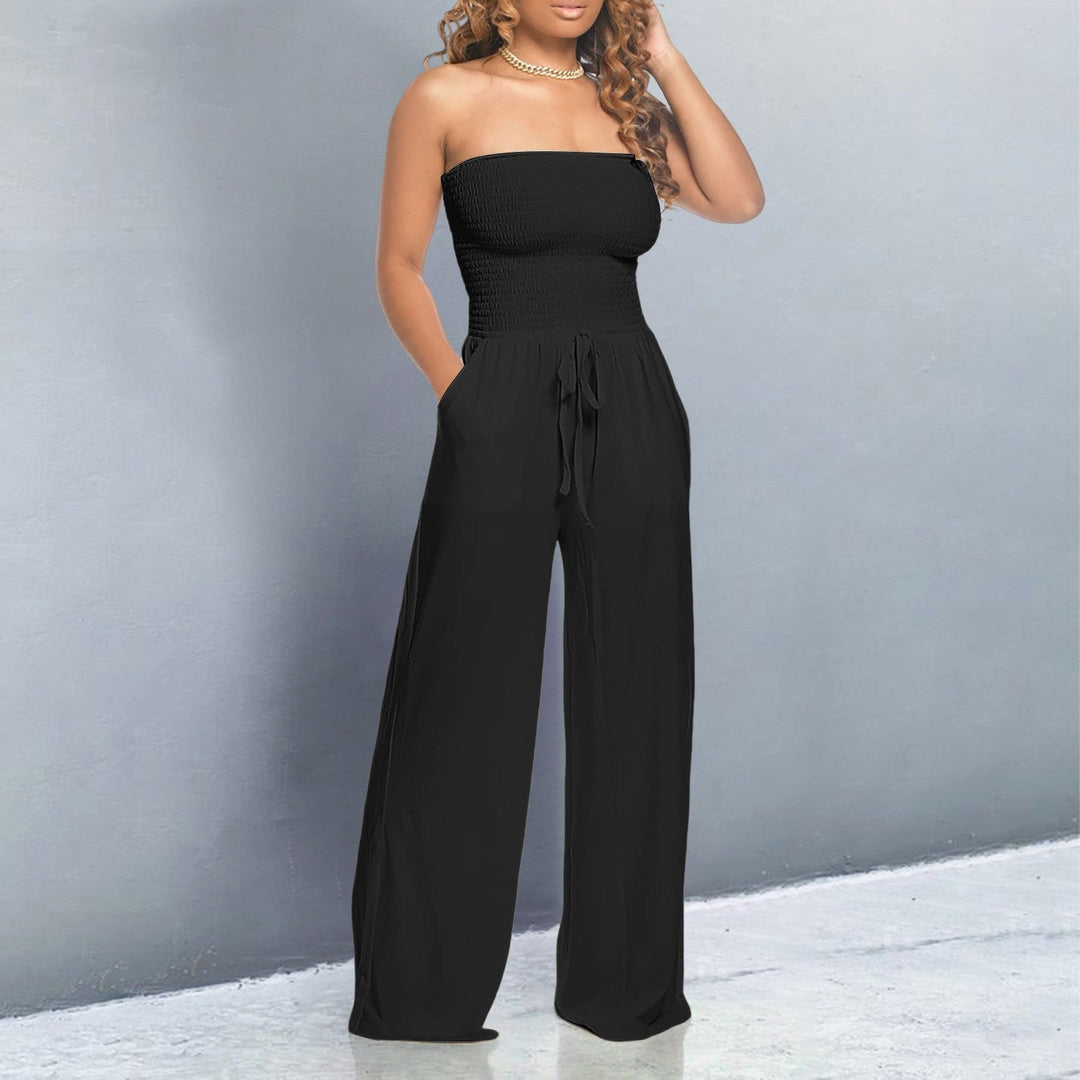 Sienna & Harper™ | Strapless Wide Leg Jumpsuit