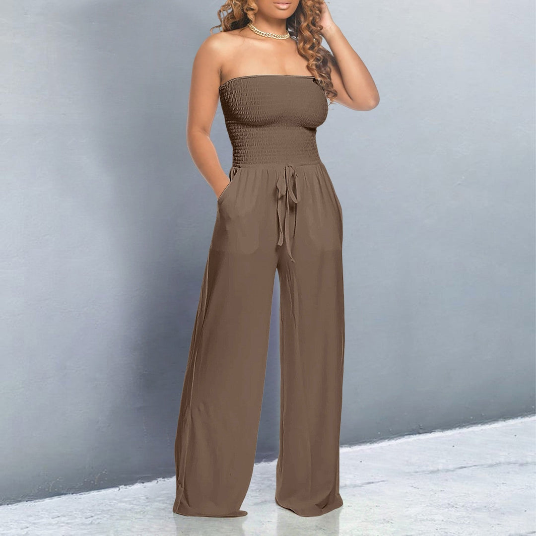 Sienna & Harper™ | Strapless Wide Leg Jumpsuit