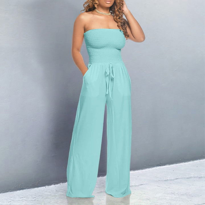 Sienna & Harper™ | Strapless Wide Leg Jumpsuit