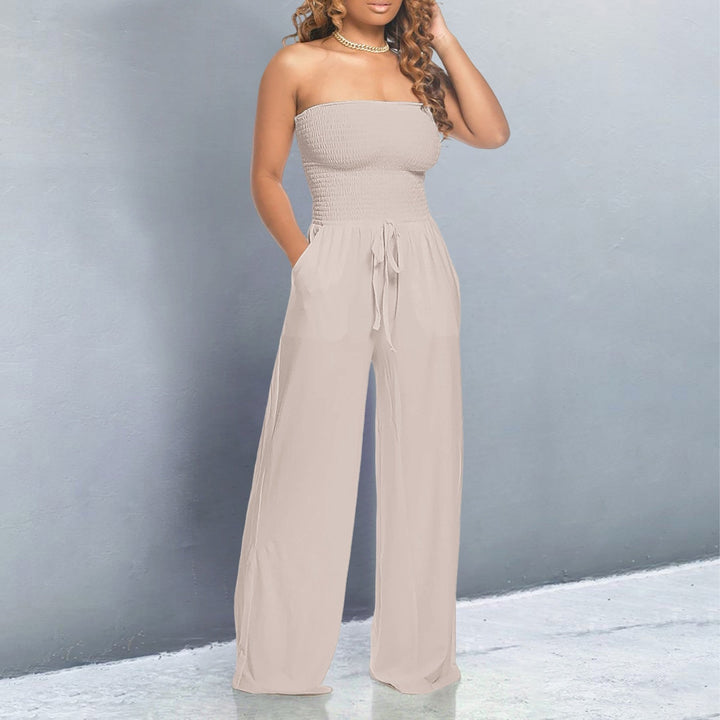 Sienna & Harper™ | Strapless Wide Leg Jumpsuit