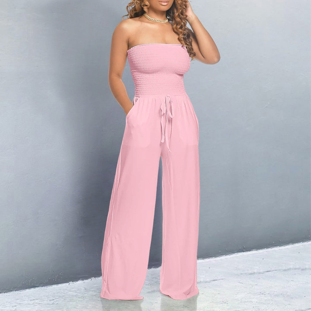 Sienna & Harper™ | Strapless Wide Leg Jumpsuit