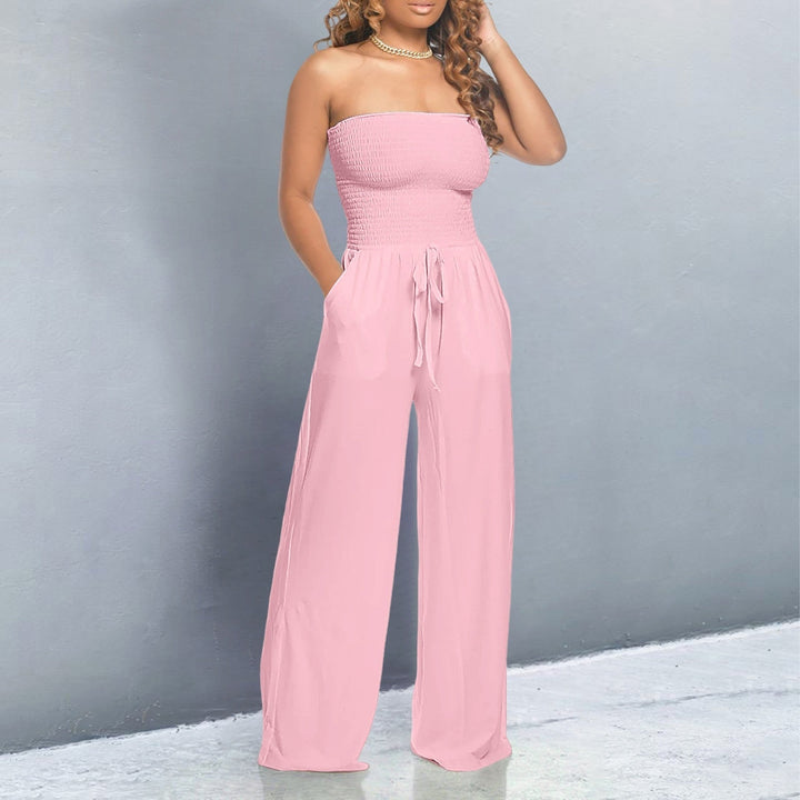 Sienna & Harper™ | Strapless Wide Leg Jumpsuit